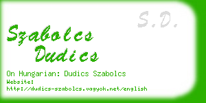 szabolcs dudics business card